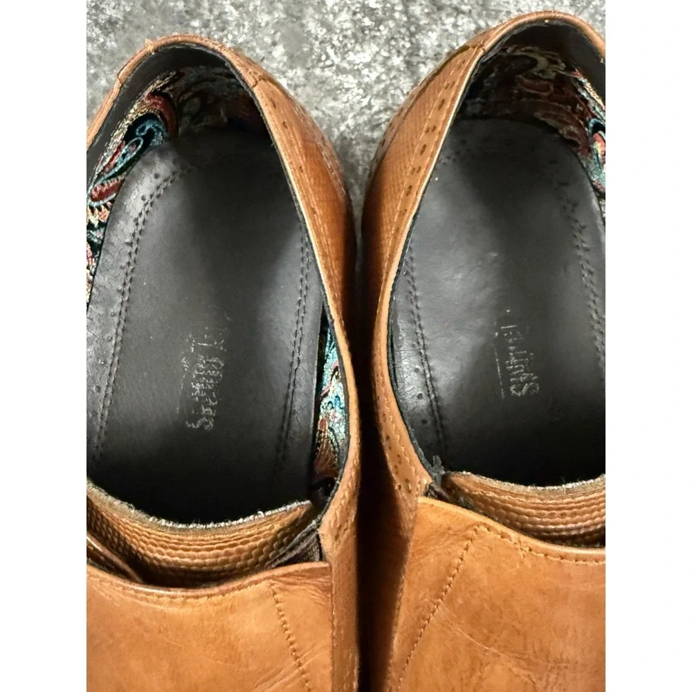 Stacy Adams Mens Lavine Double Monk‎ Strap Wingtip Leather Shoes Chestnut Sz 11M